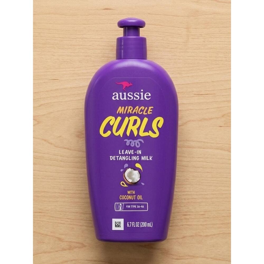 NEW Aussie Miracle Curls with Coconut Oil, Detangling Milk Treatment, 6.7 fl oz